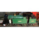A 3.5 inch gauge live steam LBSC locomotive 'Mona'. An LNER 0-6-2T loco in green livery, 'Lucy'