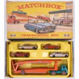 A Matchbox Series Car Transporter gift set, (G-2). Comprising; a Guy Warrior Car Transporter,