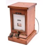 A GWR mahogany cased Lamp Repeater. Marked 'West Box' with bell on/off switch. 'Lamps In' and '