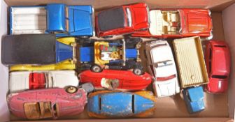 12 Dinky Toys. 2x Mini's-Cooper Police and Minor Automatic, Aston Martin DB5, Ford Model T,