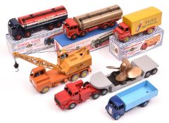 5 well repainted Dinky Toys. Antar Low Loader with Propeller Load. In red and light grey livery,