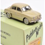 A Pathfinder Models white metal 1957 Renault Dauphine (PFM CC3). An example in pale green. With