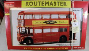 A Sun Star 1:24 scale London Transport Routemaster in red. RM254, Garage WH51, destination board 272