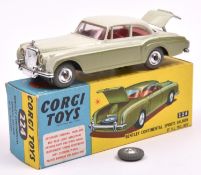 Corgi Toys Bentley Continental Sports Saloon (224). An example in metallic green and pale green,