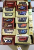 50 Matchbox Yesteryear. 4x AEC S Type Omnibus. 9x Ford Model T Vans- Silverstone, Capt. Morgan,