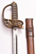 A Geo V 1892 pattern Infantry Officer’s sword to the Royal Army Medical Corps, blade 32½”, etched