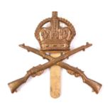 An OR’s scarce brass cap badge of the School of Musketry 1902-1919. VGC Plate 3 £35-40