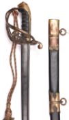 A Geo IV 1822 pattern Infantry sword for General Officer, pipe back blade 34½” with faint etched