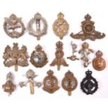 15 Corps cap badges, including small WM APTC, Army Air Corps, Geo VI National Defence Corps, RAEC,
