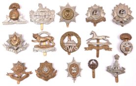 15 Infantry cap badges: West Yorks, East Yorks, Bedfordshire, Beds & Herts, Leicestershire,