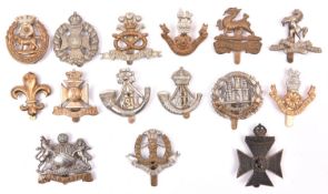 15 Infantry cap badges: Lyl North Lancs (repaired), Loyal Regt, Northants, Berkshire, Ryl West Kent,