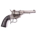 A Belgian 6 shot 12mm Lefaucheux Model 1854 single action pinfire revolver, number 2195, round