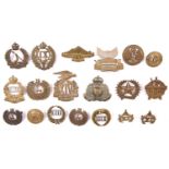 9 New Zealand Infantry cap badges: 9th (with pair collars), 10th, 11th, 12th (with pair collars),