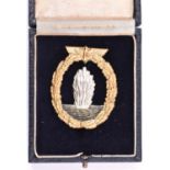 A Third Reich Mine Sweeper, Submarine Hunter and Escort Vessel badge, marked “RS” on reverse (