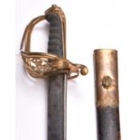 A good Vic 1822 pattern Infantry Officer’s sword to the 45th Regiment, broad pipe back blade 31½”