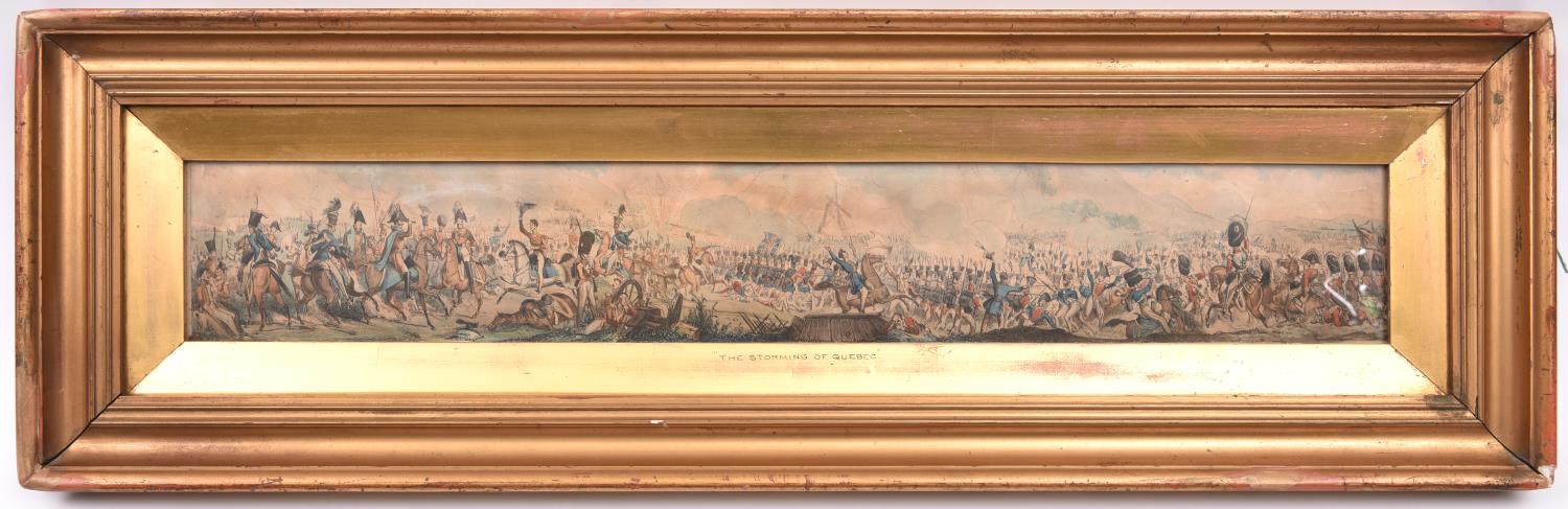 An early hand coloured engraving (probably by Day & Son) of a battle scene from the Napoleonic