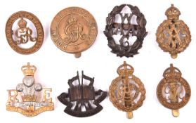8 Corps cap badges, comprising Officer’s bronze W.A.A.C. and Army Educational Corps, WWI all brass