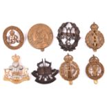 8 Corps cap badges, comprising Officer’s bronze W.A.A.C. and Army Educational Corps, WWI all brass