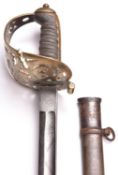 A Vic 1857 pattern Royal Engineers Officer’s sword to the 1st Durham Engineer Volunteers, blade 32",