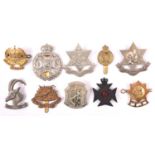 10 Commonwealth OR’s cap badges: T.D.F. Tonga, R Rhodesia Regt QC, West Africa Regt, Fiji Defence