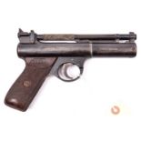 A pre-1958 .22" Webley Senior air pistol, number 705. GWO & C, retaining some original blued