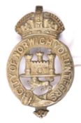 A Vic OR’s glengarry badge of the City of Norwich Volunteers, with original lead soldered loops.