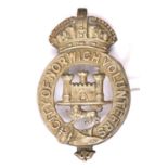 A Vic OR’s glengarry badge of the City of Norwich Volunteers, with original lead soldered loops.