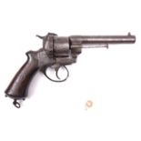 A French 6 shot 12mm Lefaucheux Model 1862 double action pinfire revolver, number 05438 below the
