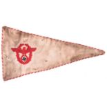 A Third Reich police vehicle pennant, white with red embroidery. GC (rather stained) £50-60