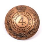 A scarce Georgian gilt coatee button of the 4th Royal Veteran Battalion (raised 1804-disbanded