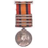 Q.S.A., 4 clasps CC, OFS, Johann, D Hill (1423 Pte C.E. Foster C.I.V) VF, with unofficial top ribbon