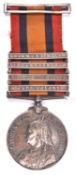 Q.S.A., 4 clasps CC, OFS, Johann, D Hill (1423 Pte C.E. Foster C.I.V) VF, with unofficial top ribbon