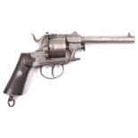 A Belgian 6 shot 12mm Meyers closed frame double action pinfire revolver c 1865, round barrel with