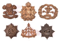 6 Officer’s bronze cap badges, Geo V Royal Army Service Corps, ASC (blades missing), South