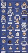 28 mixed Infantry and other mainly anodised cap badges, some with their matching pairs of collar