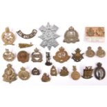 14 various pre 1952 New Zealand cap badges, including chrome plated N.Z. Scottish Regt, N.Z.