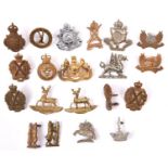 20 Yeomanry OR’s collar badges: North Irish Horse, Sharpshooters, Surrey, Montgomery, Sussex,