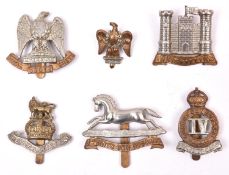 6 Cavalry cap badges: 1st (Royal) Dragoons (Royal crest type), Ryl Dragoons eagle collar badge,