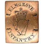 A good Irish rectangular brass SBP of the Elmgrove Infantry, c 1800 GC Plate 3 £1000-1100