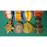 Four: 1914-15 star, BWM, Victory, Belgium Croix de Guerre (32285 Cpl T Pilbeam, RE). VF and