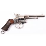 A German 6 shot 9mm Lefaucheux double action pinfire revolver, by Riffelmann, Solingen, c 1866,