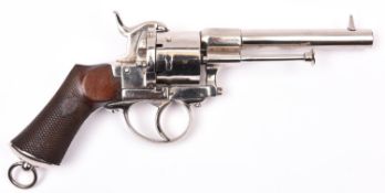 A German 6 shot 9mm Lefaucheux double action pinfire revolver, by Riffelmann, Solingen, c 1866,