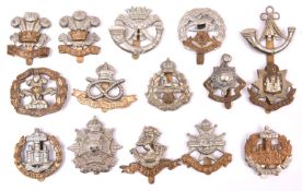 15 Infantry cap badges: East Lancs, East Surrey, DCLI, West Riding, Border Regt, Ryl Sussex,
