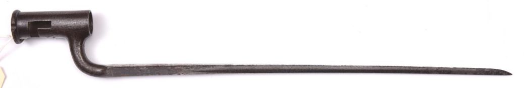 A socket bayonet for Lovell”s 1842 percussion musket, triangular section blade 17" with inspector’