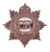 A very scarce EVIIIR Officer’s bronze cap badge of the Royal Army Service Corps, Maker’s plaque on