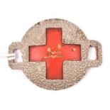 A scarce post 1902 OR’s helmet plate centre of the Volunteer Royal Army Medical Corps (1014) in WM