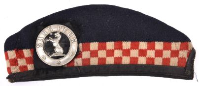 A Scottish glengarry cap, with pre 1920 badge of the 5th Bn Seaforth Highlanders. GC (slight wear,
