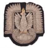 A scarce WWII Polish Air Force Officer’s bullion embroidered cap badge. VGC Plate 2 £40-50