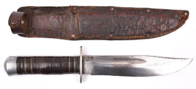 An interesting Third Reich period bowie knife, clipped back blade 6¼” marked “H Bokers & Co