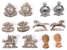 6 pairs of Yeomanry OR’s collar badges: North Somerset, Northampton, Lothians & Border Horse GM,